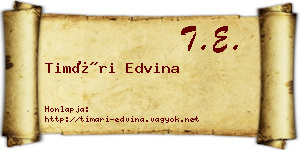Timári Edvina névjegykártya